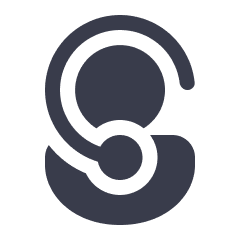 Abstract geometric shape with interconnected curves and circles, resembling a stylized letter "S" or a spiral form.
